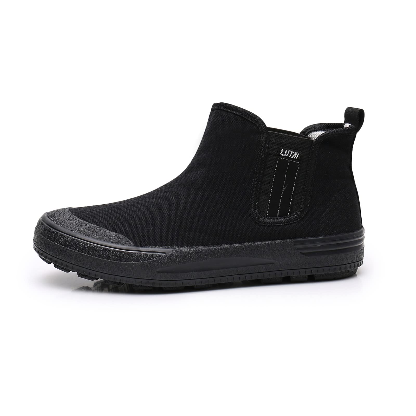 **Men's Extra Wide Breathable Canvas High Top Sneakers - Comfortable Rubber Soled Work Shoes for Autumn & Labor Use**    (*Use Scenarios: Ideal for work, outdoor activities, casual wear, and daily comfort during autumn.*)