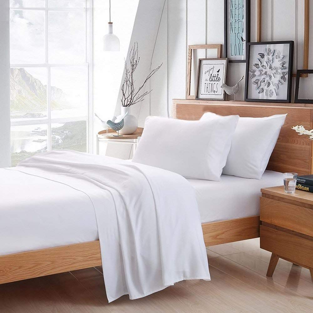 Luxury 100% Certified Egyptian Cotton 1800 Thread Count 6-Piece Sheet Set - Queen Size (1 Fitted Sheet, 1 Flat Sheet, 4 Pillowcases) for Deep Pocket Mattress 26-28