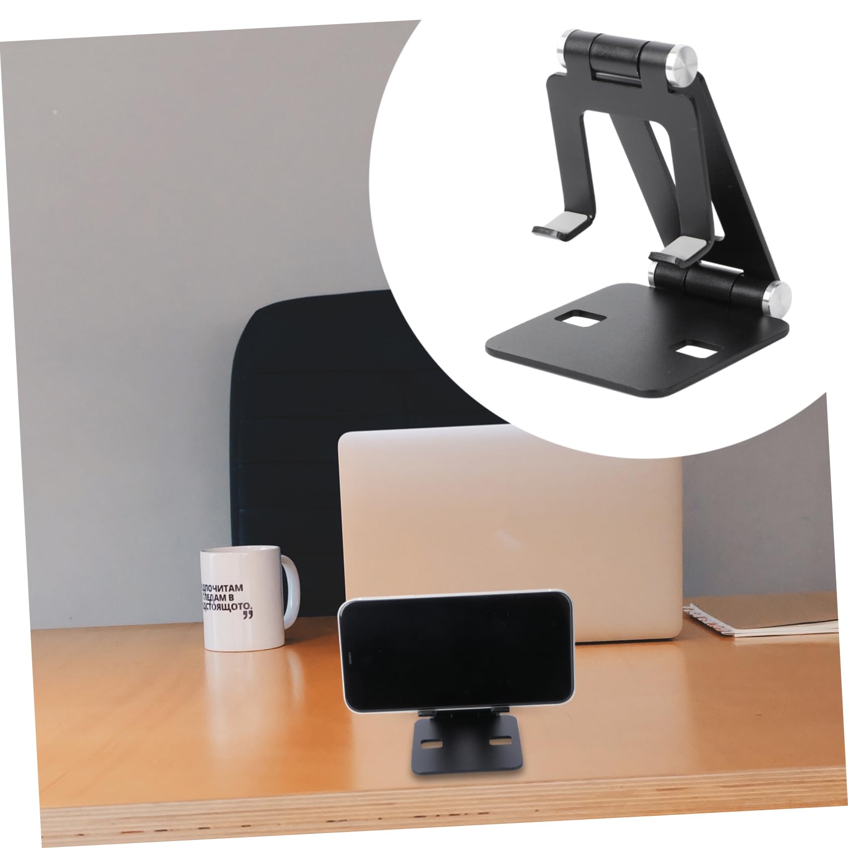 ABOOFAN Universal Phone Stand Holder - Adjustable Aluminum Alloy Phone Dock for iPhone, Samsung, Google Pixel - Perfect for Desk, Bedside, Kitchen & Video Calling