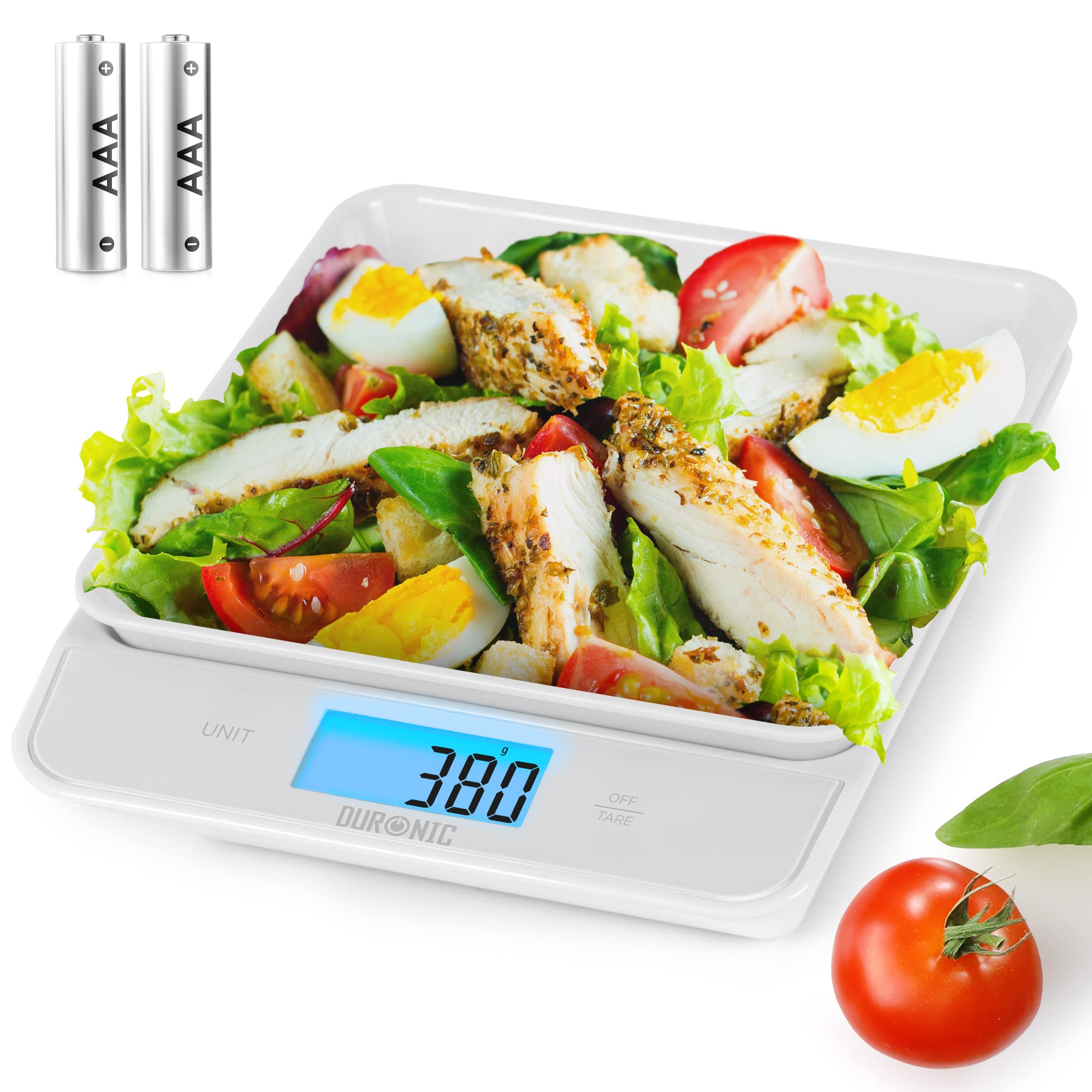 Duronic KS100 Digital Kitchen Scale with Bowl - 11lb/5kg Precision Electronic Food Scale for Cooking, Baking & Pet Food - Tare Function, LCD Display - Perfect for Home, Bakeries & Mail Shipping