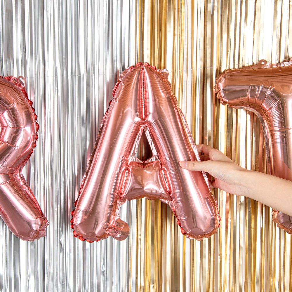 Balloonify Rose Gold Mylar Letter A Balloon - 16 Inch Large Foil Alphabet Balloon for Birthday Party Decorations, Wedding, Baby Shower & Anniversary Celebrations