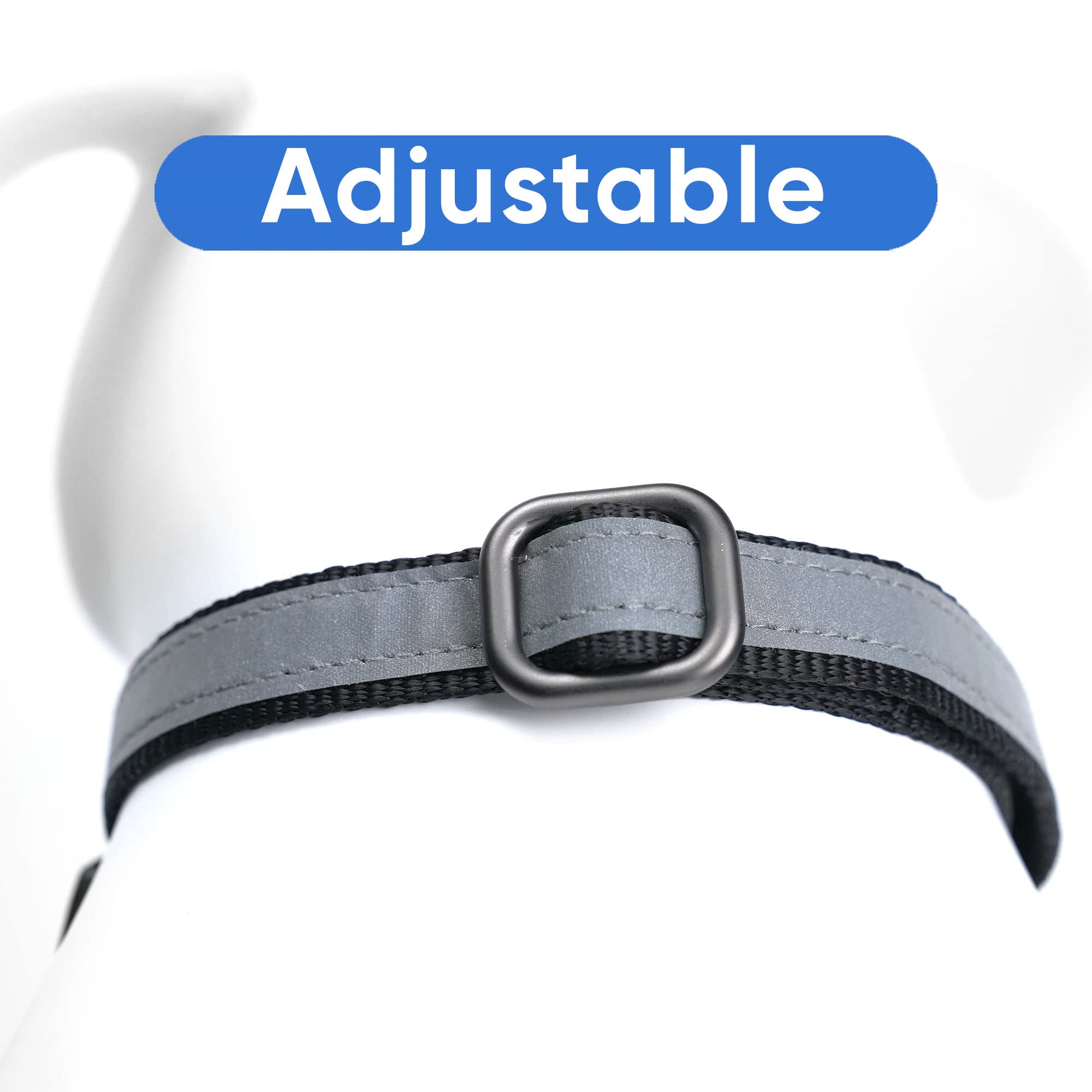 **Pawtitas Martingale Dog Collar - Reflective Adjustable Training Collar for Medium Dogs - Perfect for Walking, Training & Nighttime Safety (Black)**