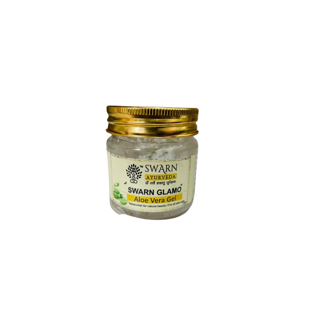 Swarn Ayurveda Glamo Aloe Vera Gel for Face & Hair - Hydrating, Soothing, Natural Skincare & Haircare Solution for Dry Skin & Damaged Hair