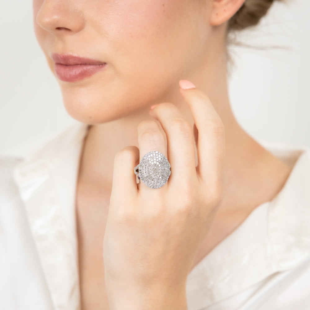 2 Carat Diamond Cluster Ring in 9ct Yellow Gold - Elegant Wedding & Engagement Jewelry for Women - Perfect for Anniversaries, Proposals & Special Occasions