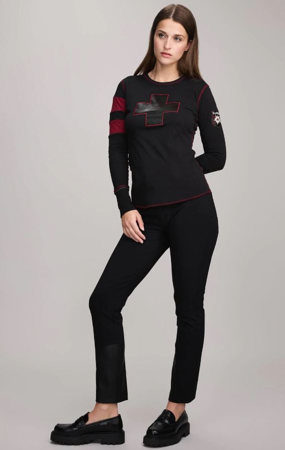 Alp N Rock Helvetica Crew Neck Sweatshirt - Black & Deep Red | Casual Streetwear for Men & Women | Perfect for Everyday Wear, Gym, and Outdoor Activities