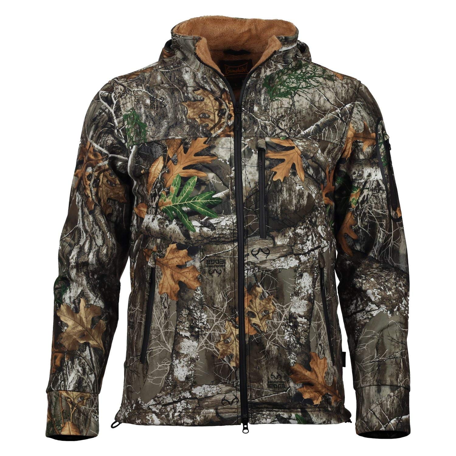 Gamehide Velour Lined Waterproof HyperHide Hunting Jacket for Men - Warm Windproof Camo Coat for Outdoor Hunting & Hiking | Ideal for Cold Weather & Wilderness Adventures