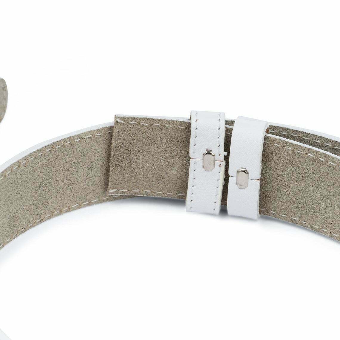 Men's Genuine White Leather Belt Strap 35mm - Replacement for Ferragamo Buckles, Adjustable Waist 28-42 - Perfect for Business, Formal Wear & Special Occasions