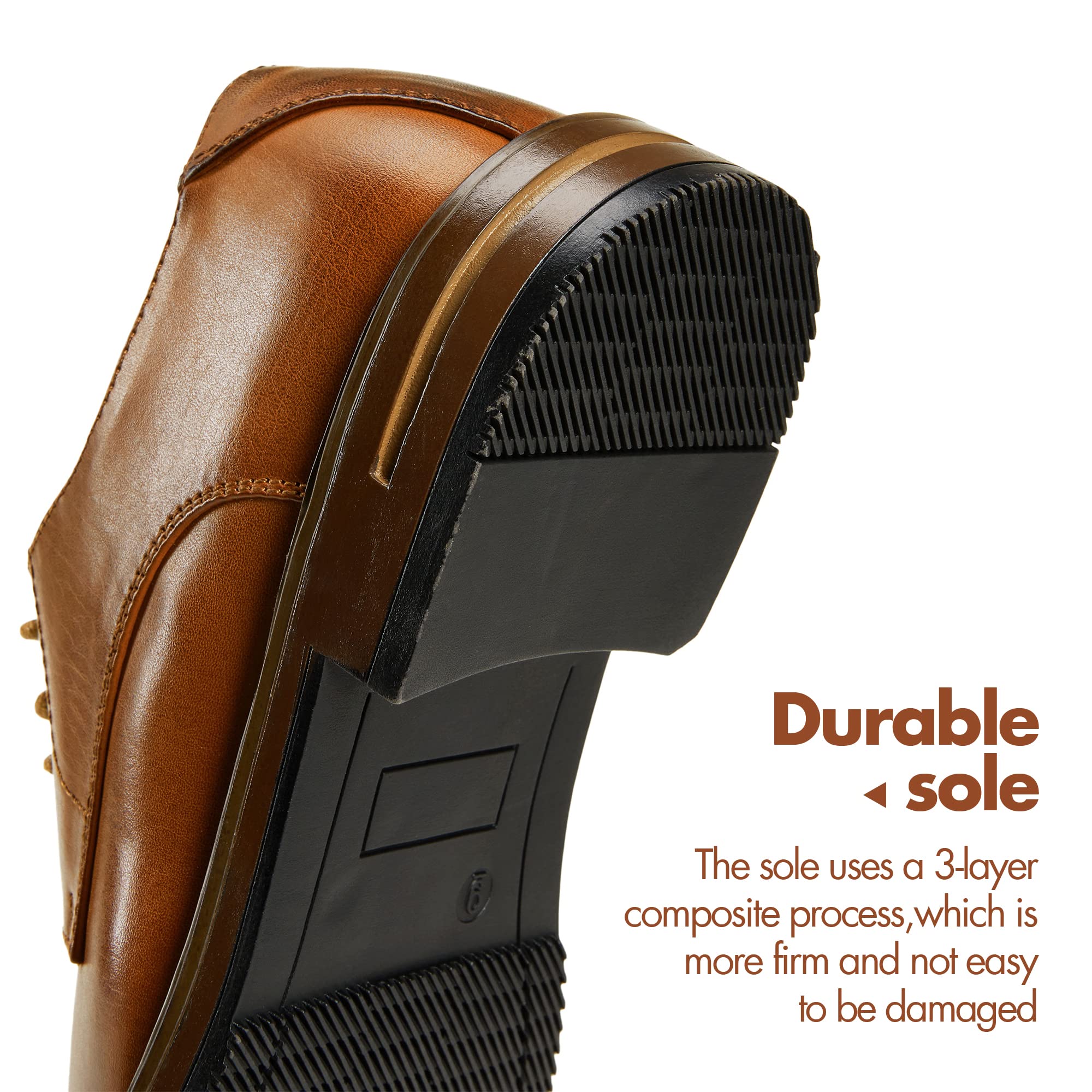Jousen Men's Classic Oxford Dress Shoes - Formal Business Derby Shoes for Office, Wedding & Special Occasions