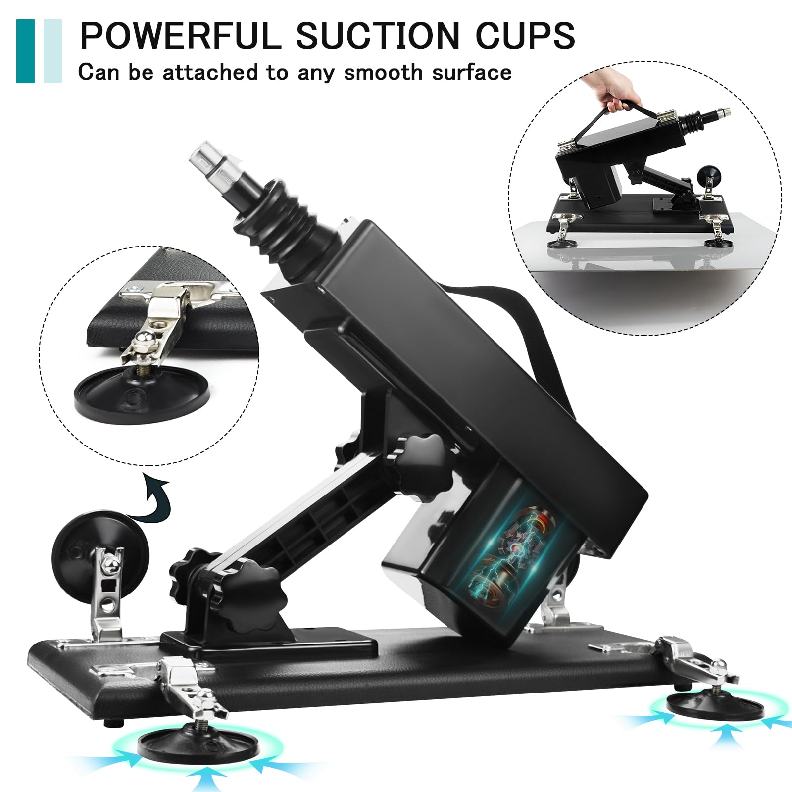 3XLR Thrusting Sex Machine with Male Masturbator Cup & Dildo Attachments - Automatic Love Machine for Men & Women - Suction Cup Adapter Sex Toy for Couples - Perfect for Solo Play, Couples Bonding & BDSM Exploration