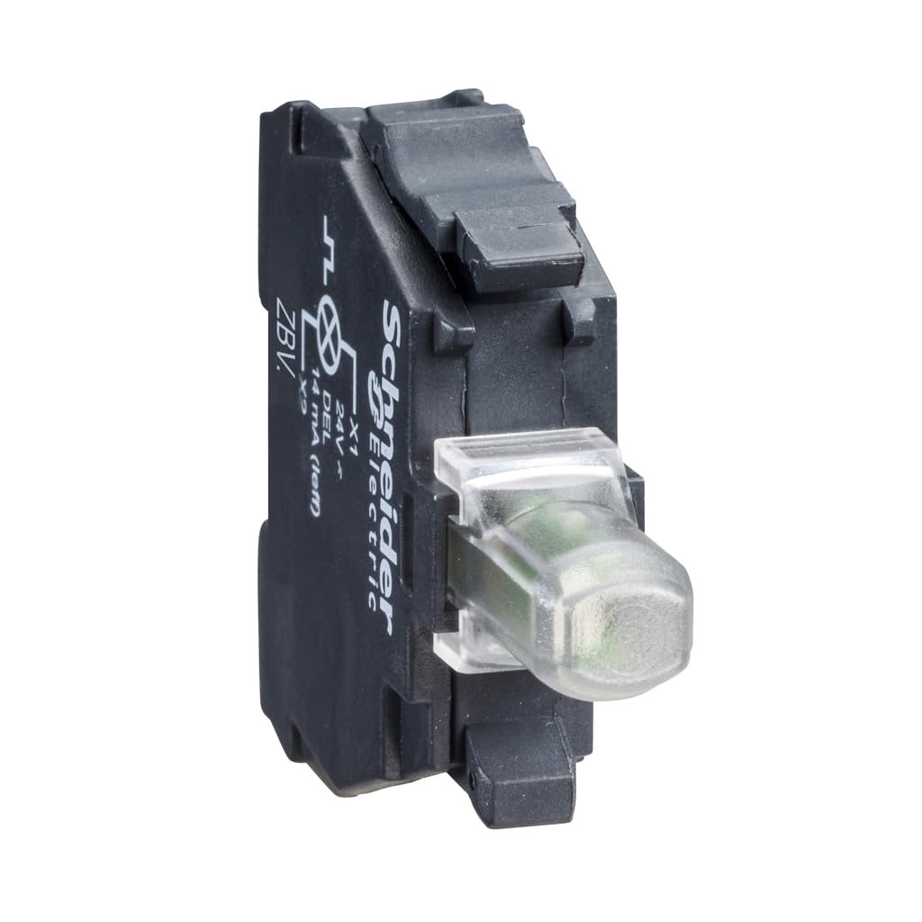 SCHNEIDER ELECTRIC ZBVB4 LED Red Indicator Light Module with Bulb - 24V AC/DC Voltage - Perfect for Industrial Control Panels, Automation Systems & Electrical Equipment