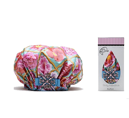 Dry Divas Designer Shower Cap - Waterproof Bath Hair Protector for Women | Floral English Garden Pattern | Perfect for Showering, Spa, Swimming & Hair Treatments