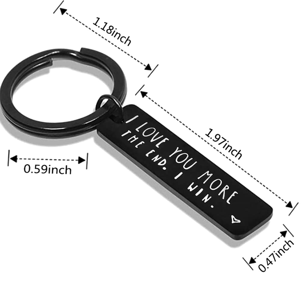 Personalized Couple Keychain - 'I Love You More' Engraved Gift for Boyfriend, Valentine's Day, Anniversary & Birthday - Romantic Present for Couples, Long Distance Relationships & Special Occasions