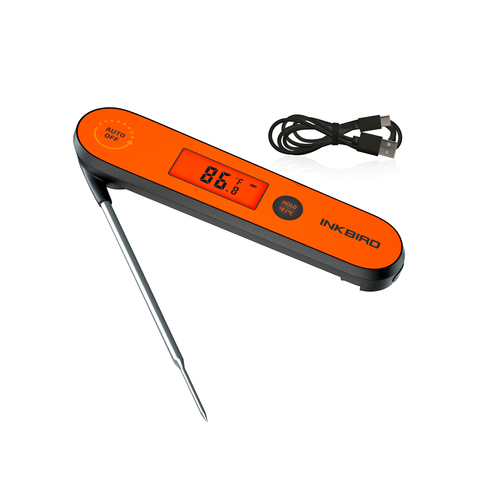 Instant Read Digital Meat Thermometer for Cooking, Grilling, BBQ - Fast & Accurate IHT-1P - Perfect for Kitchen, Outdoor Grilling, and Food Safety Checks