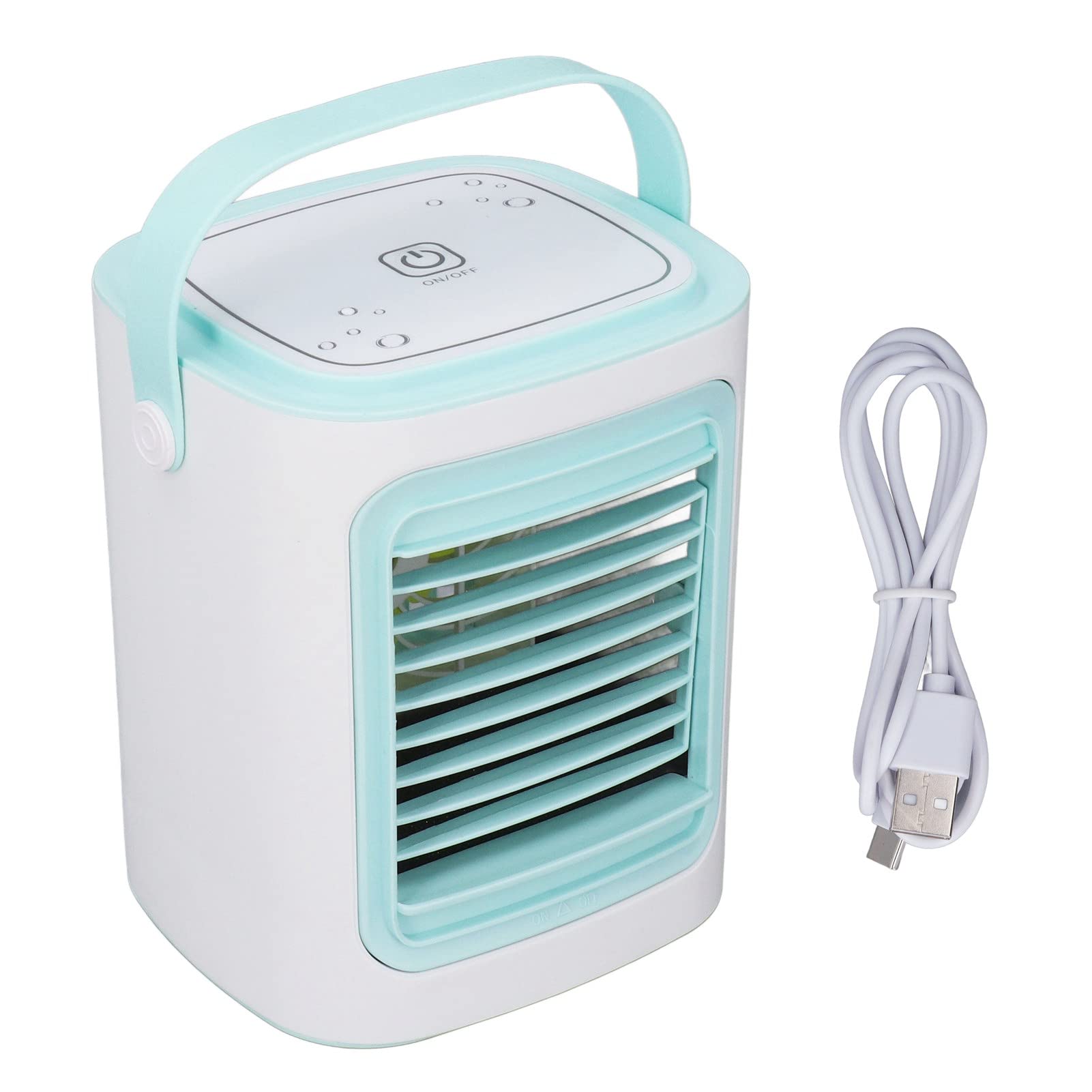 Mini Air Conditioner Portable AC - USB Desktop Air Cooler with 3 Speed Settings for Home, Office & Travel | Personal Cooling Fan for Small Spaces & Workstations