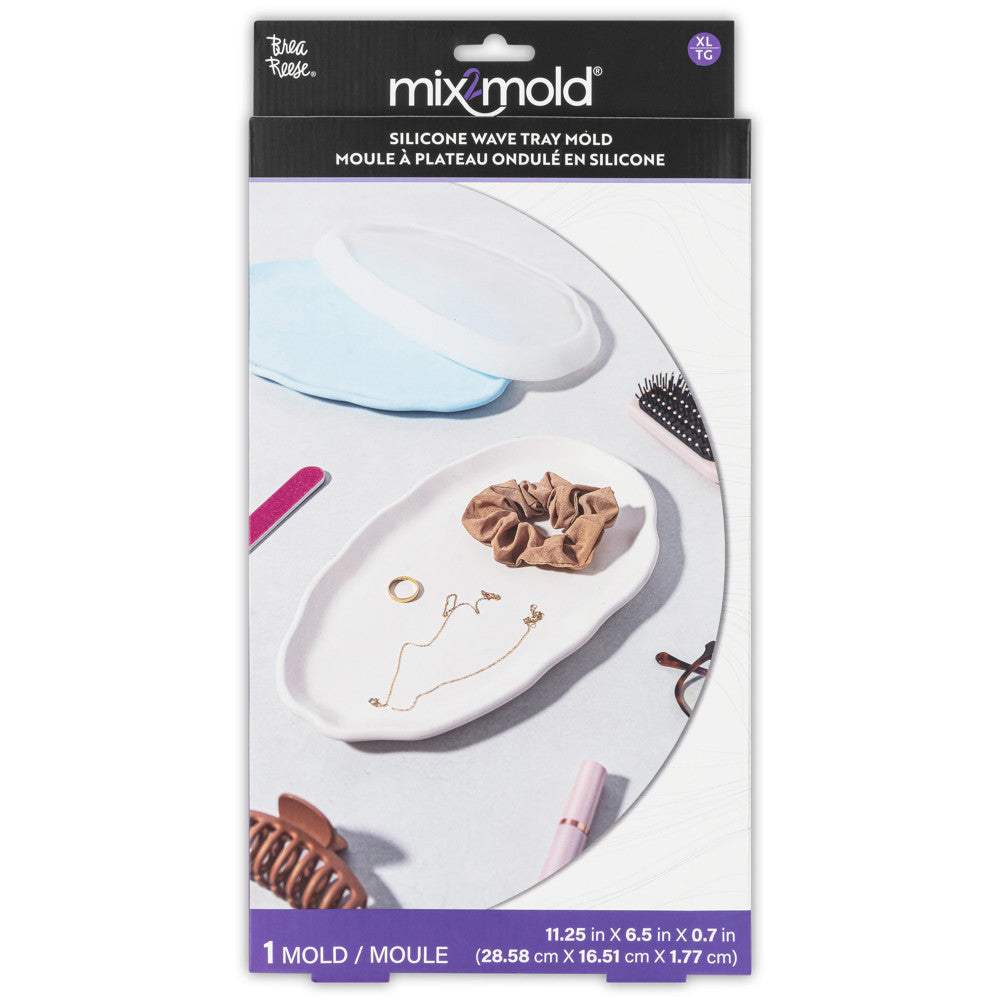 Brea Reese Mix2Mold Versatile Silicone Wave Tray Mold for Resin, Soap, Candle Making - DIY Craft, Home Decor, Bath & Beauty Projects
