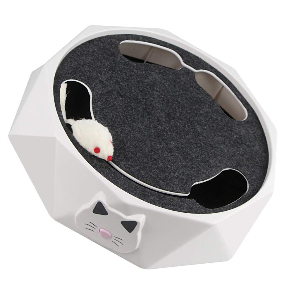 Balacoo Interactive Cat Toy - Automatic Running Mouse & Scratching Pad with Catnip - No Battery Needed - Perfect for Indoor Play & Exercise