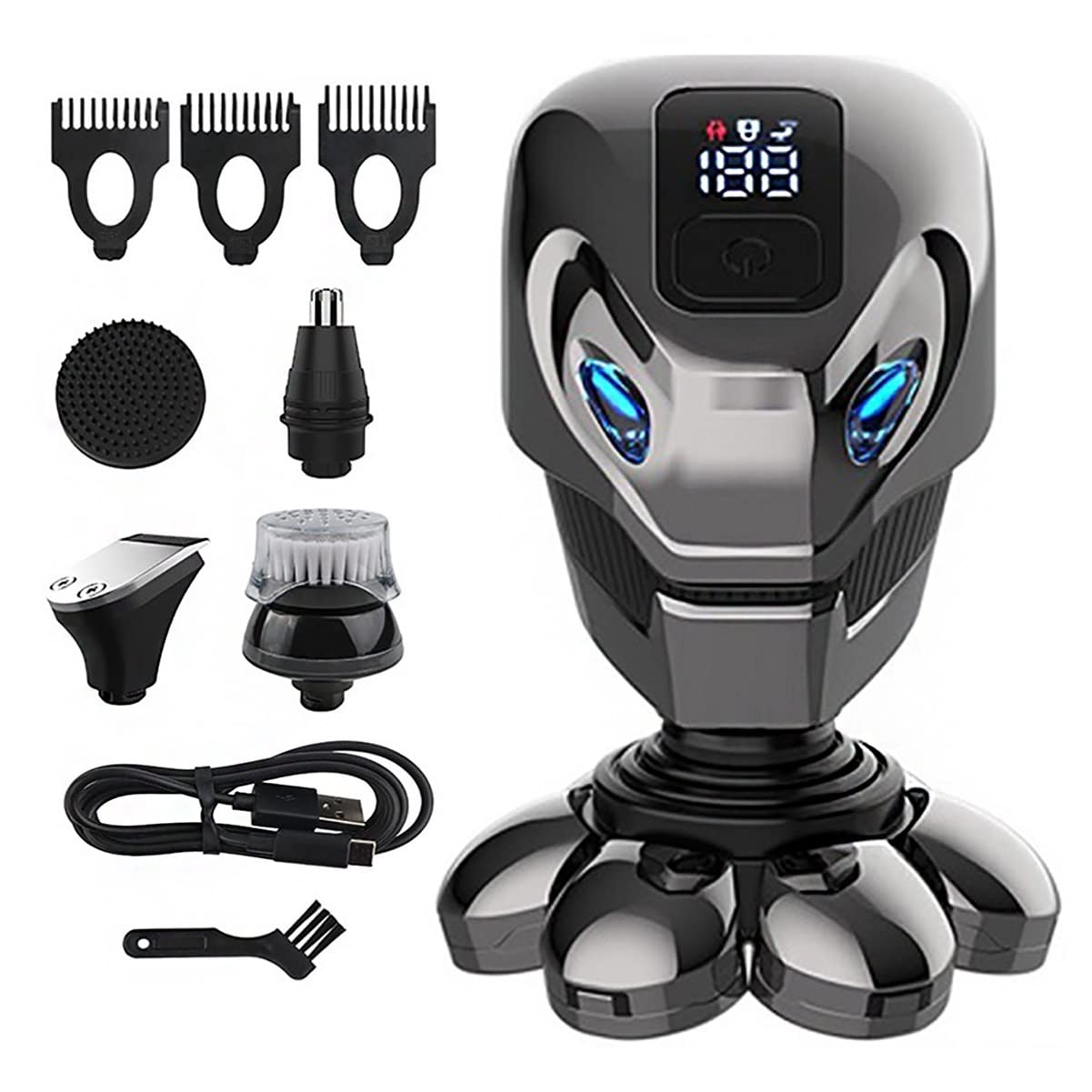 Professional 5-in-1 Electric Razor for Men - 7 Head USB Rechargeable Beard Trimmer & Hair Clipper | Perfect for Travel, Home Use & Grooming Gifts