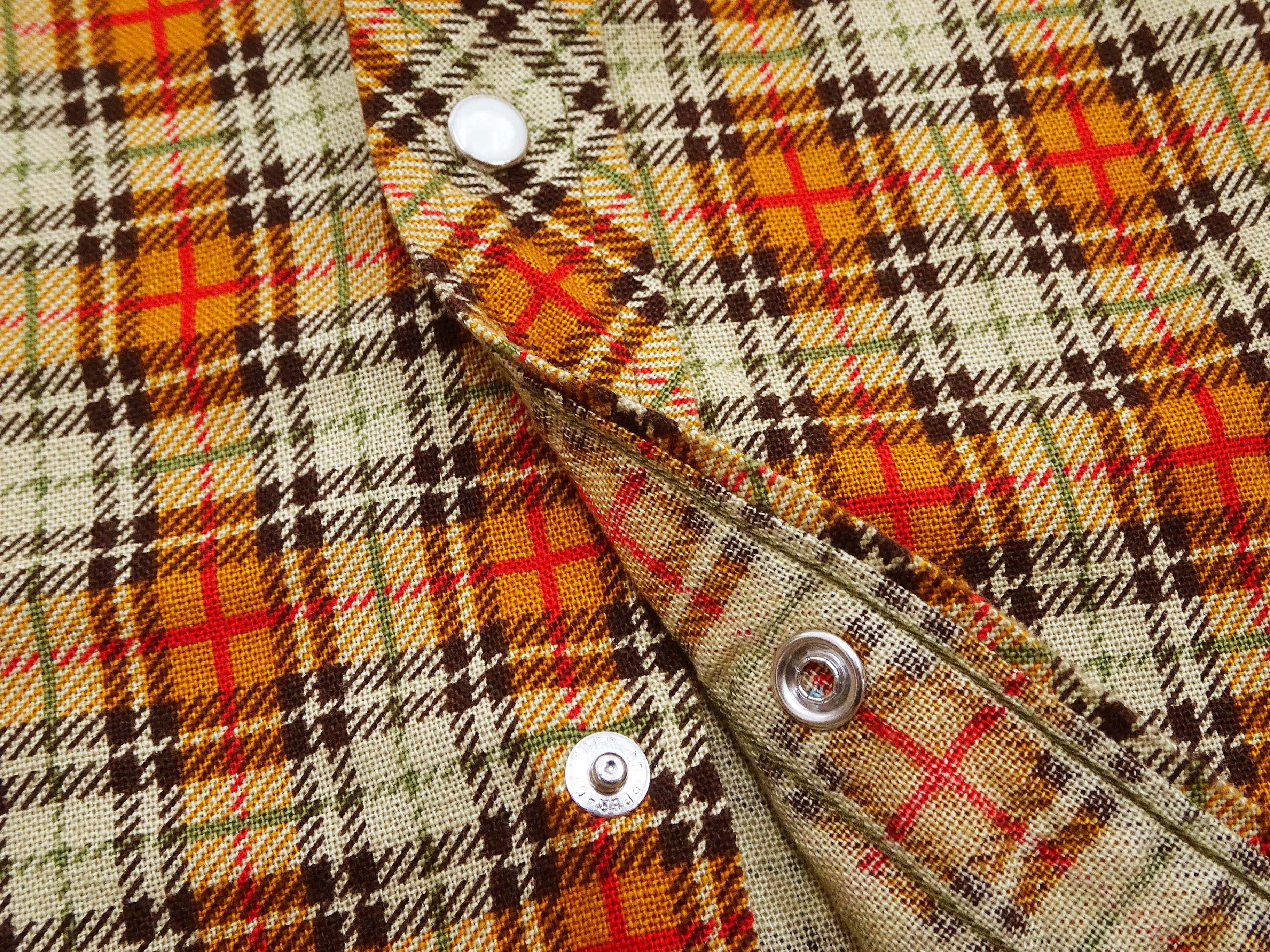 TOYS McCOY Taxi Driver Shirt for Men - Vintage Long Sleeve Western Snap Button Plaid Shirt (TMS2404) in Yellow | Casual Wear, Cowboy Style, Retro Fashion Outfit