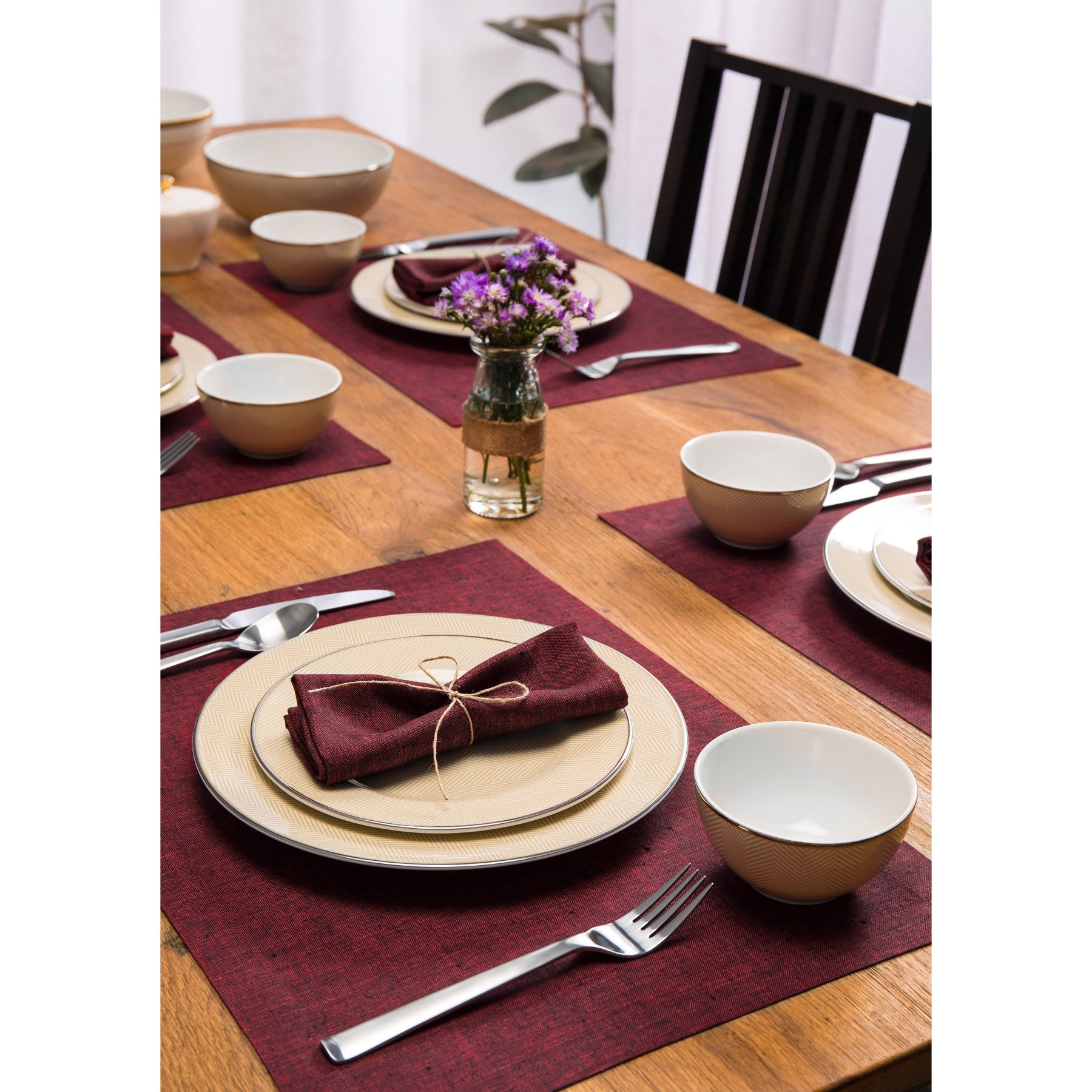 Premium Athena Placemats Set of 6 - Waterproof & Heat-Resistant Table Mats for Dining - Elegant Home Decor for Kitchen, Dining Room & Party Settings