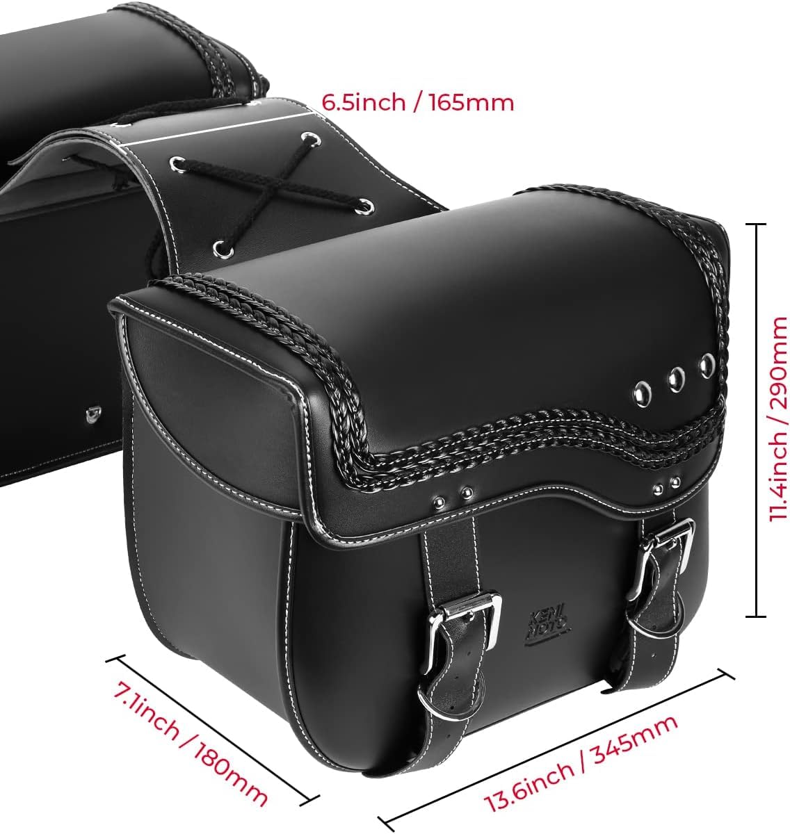 KEMIMOTO Upgraded 30L Motorcycle Saddlebags - Anti-Scalding PU Leather Luggage Side Bags for Harley Sportster, Softail, Dyna & Honda Shadow, V-Star | Waterproof Storage for Road Trips & Daily Commuting