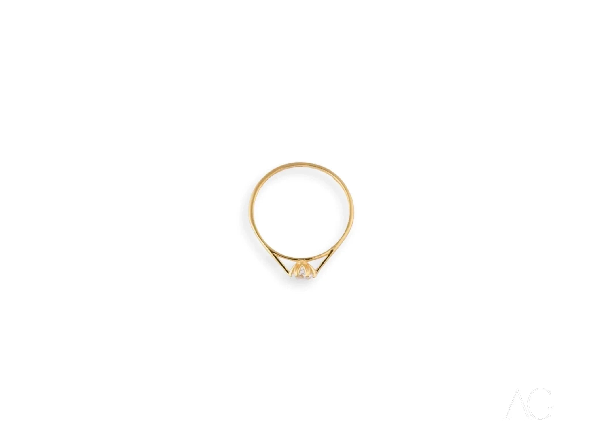 18K Yellow Gold CZ Ring for Women - Timeless Elegance & Everyday Luxury - Perfect for Weddings, Anniversaries, and Special Occasions