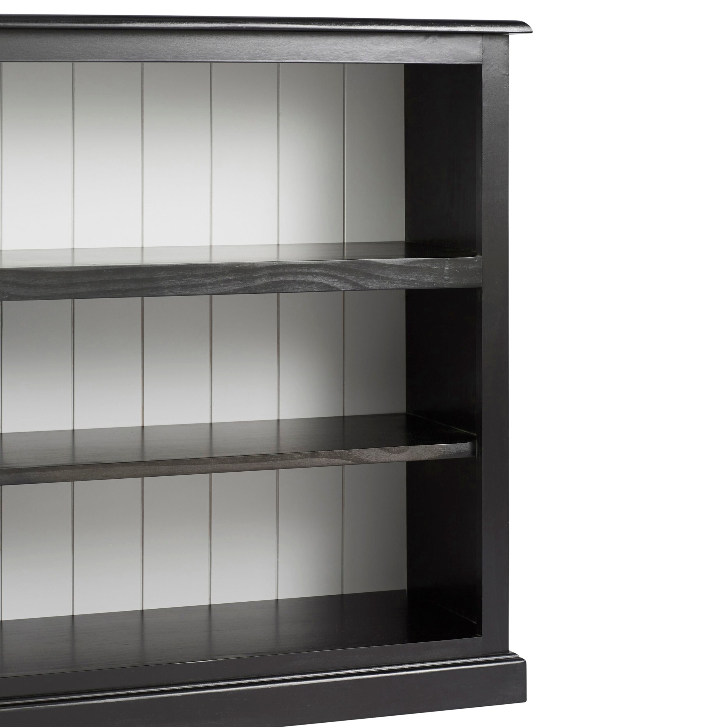 Armand Lowline Bookcase 90 x 155cm Black - Modern Bookshelf for Living Room, Bedroom & Office Storage - Sturdy & Stylish Furniture for Home Organization