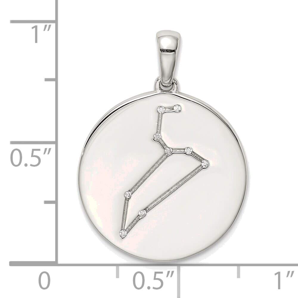 Sterling Silver CZ Leo Zodiac Pendant - Elegant Astrology Jewelry Gift