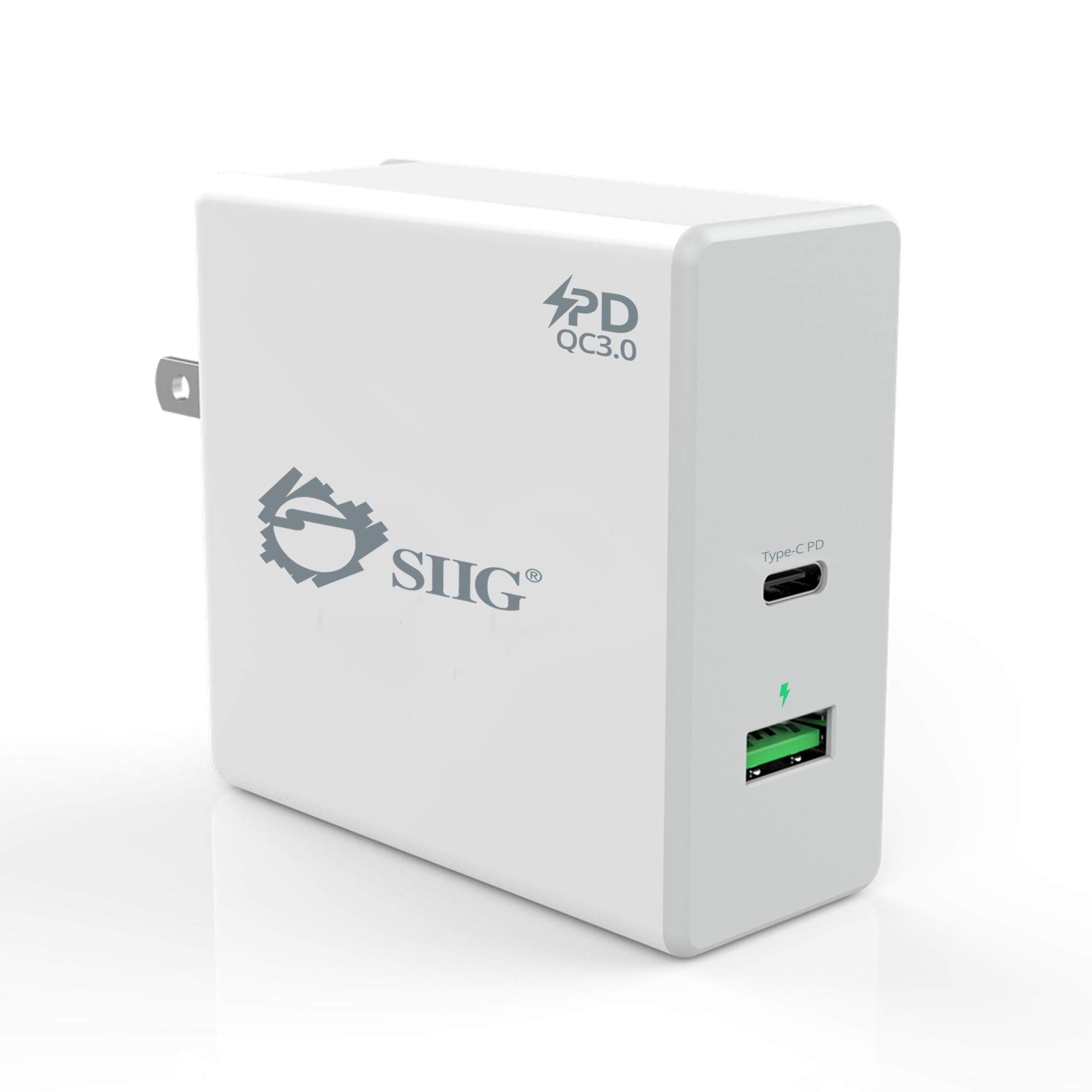 65W USB-C Fast Wall Charger with Power Delivery & QC 3.0 - PD USB C Charger for MacBook Pro, Laptops, Smartphones - Compact Travel Charger for Home, Office & On-The-Go Use