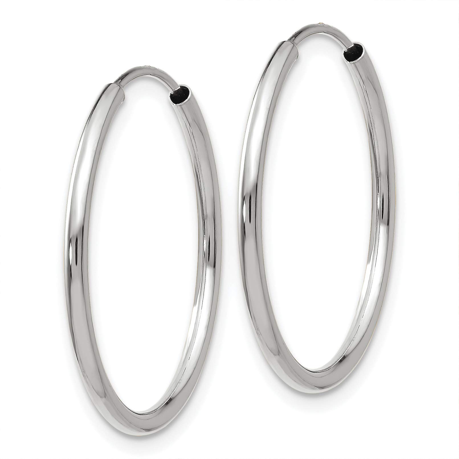 1.5mm Endless Hoop Earrings in 14K White Gold - Polished Finish, Minimalist Dainty Jewelry for Everyday Wear, Gift for Her, Wedding, Anniversary & Special Occasions