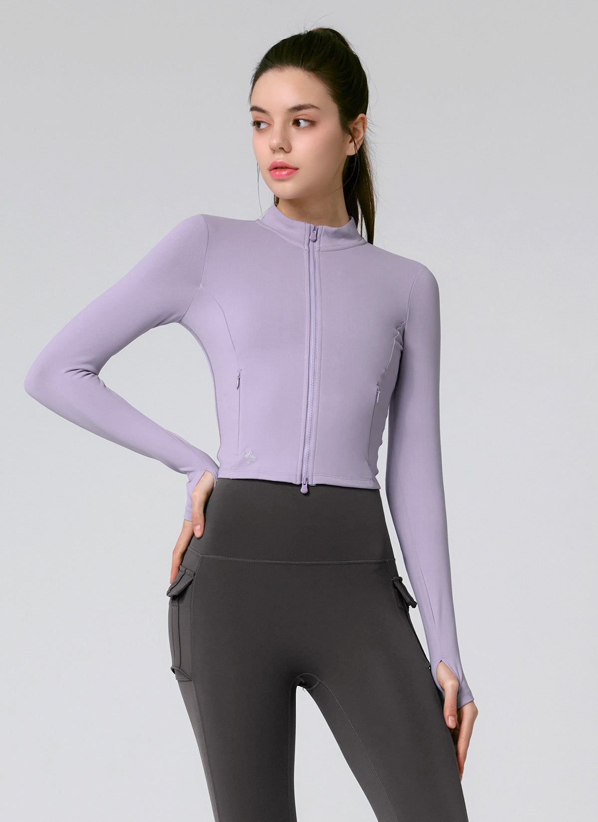 Slim Fit Crop Zip Up Jacket for Women - Stylish Lightweight Outerwear for Spring & Fall - Perfect for Casual Outings, Travel, and Layering