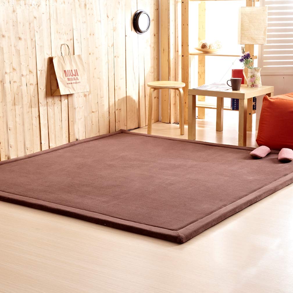 Soft Coral Fleece Area Rug 6.5'x6.5' - Non-Slip Square Carpet for Living Room, Bedroom, Nursery & Coffee Area - Modern Indoor/Outdoor Home Decor Rug for Kids & Pets (Perfect for Cozy Family Gatherings & Playtime)