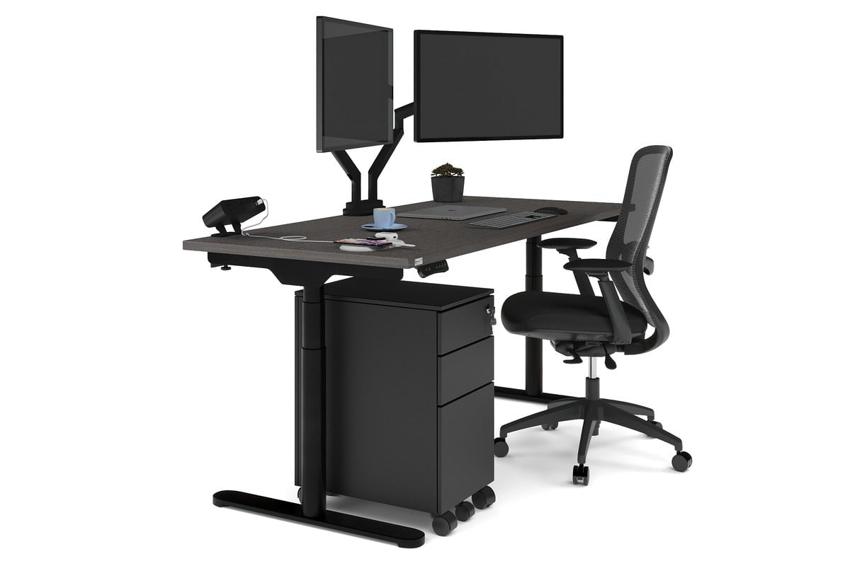Flexi Premium Height Adjustable Single Workstation [1800L x 700W] - Ergonomic Standing Desk for Home Office, Gaming & Study - Electric Sit Stand Desk with Memory Function