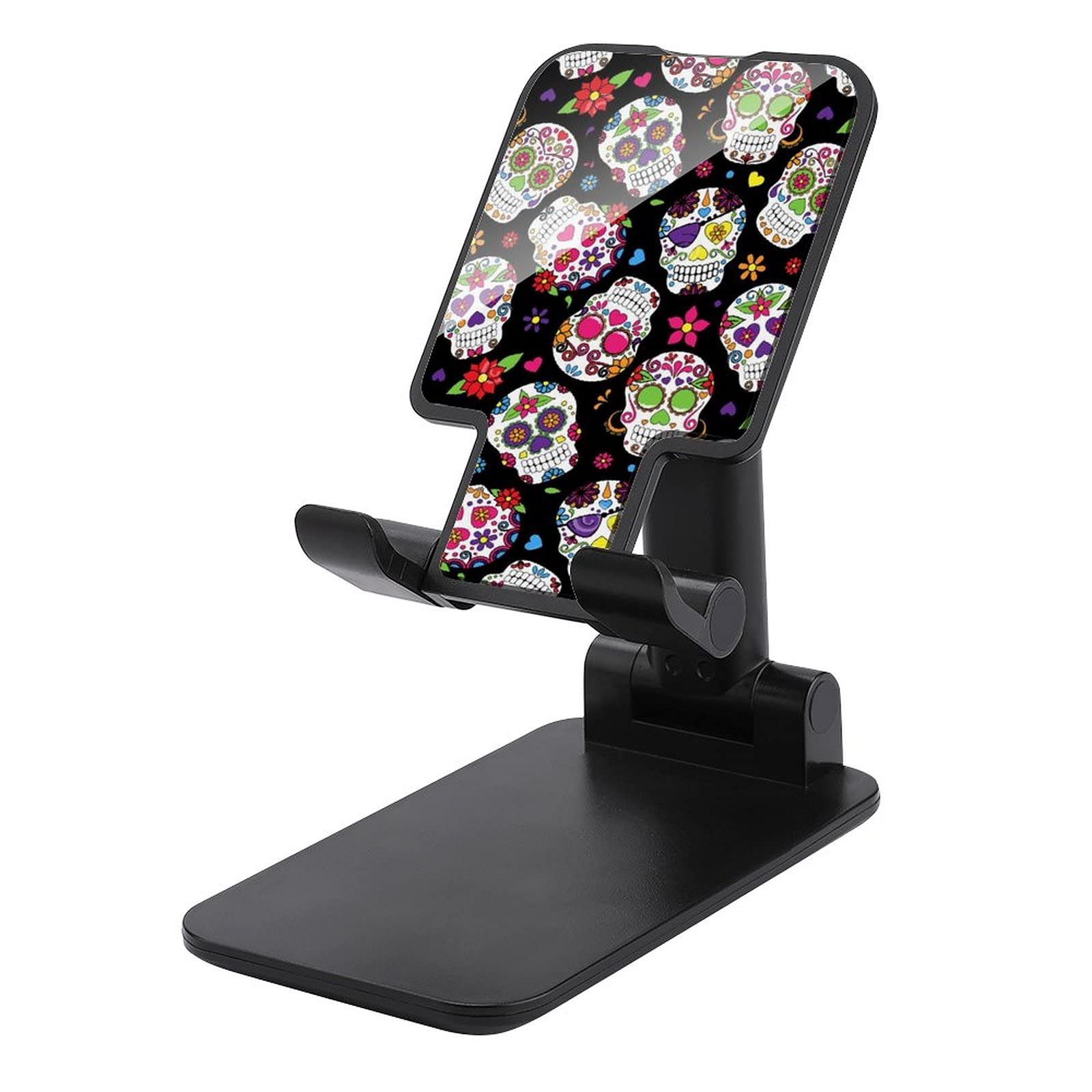 Sugar Skull Phone Stand - Adjustable & Foldable for All Smartphones - Perfect for Desks & Travel