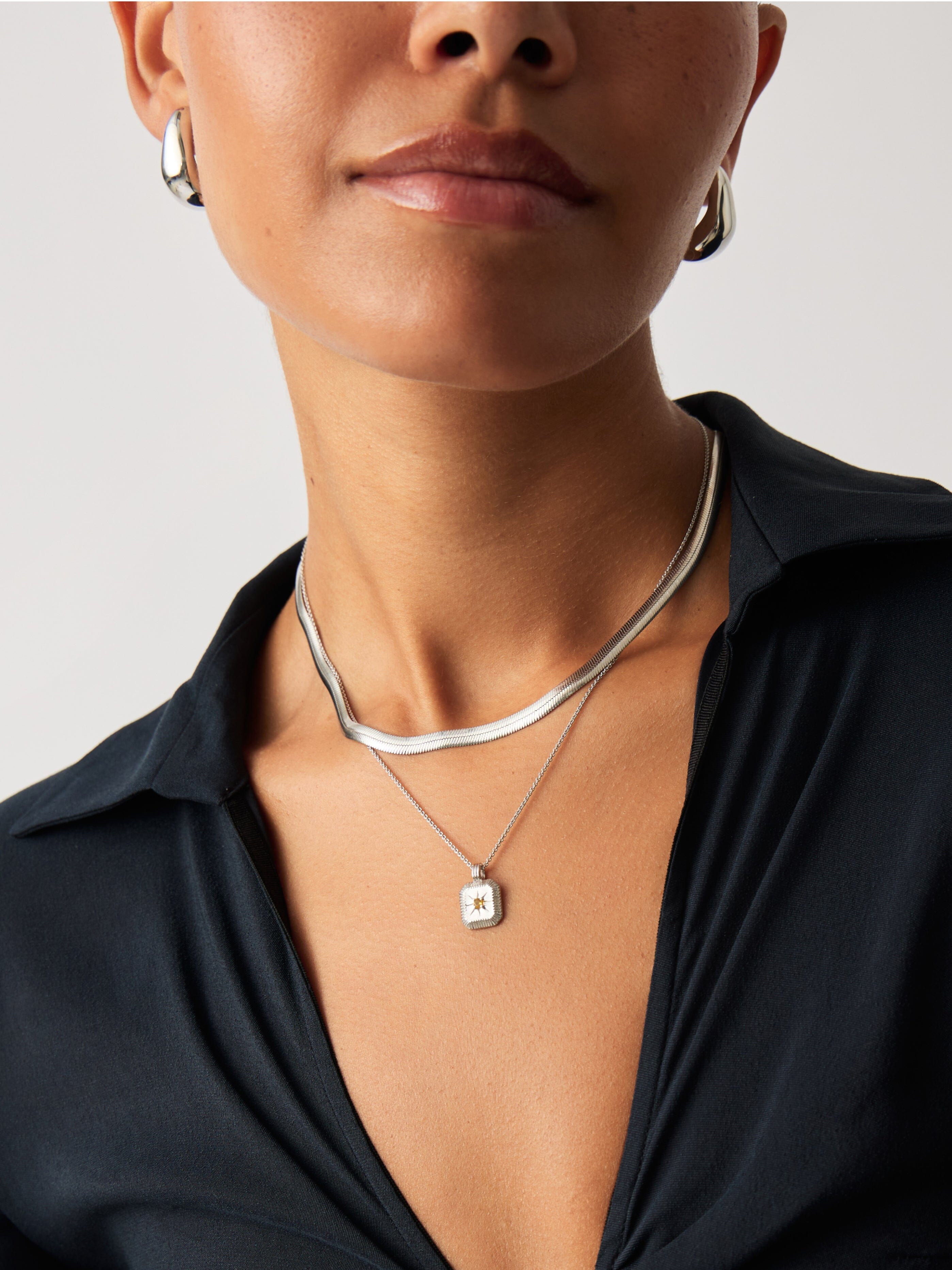 November Birthstone Pendant Necklace - Genuine Citrine Gemstone Jewelry for Women | Perfect Birthday Gift for November Born & Thanksgiving Present