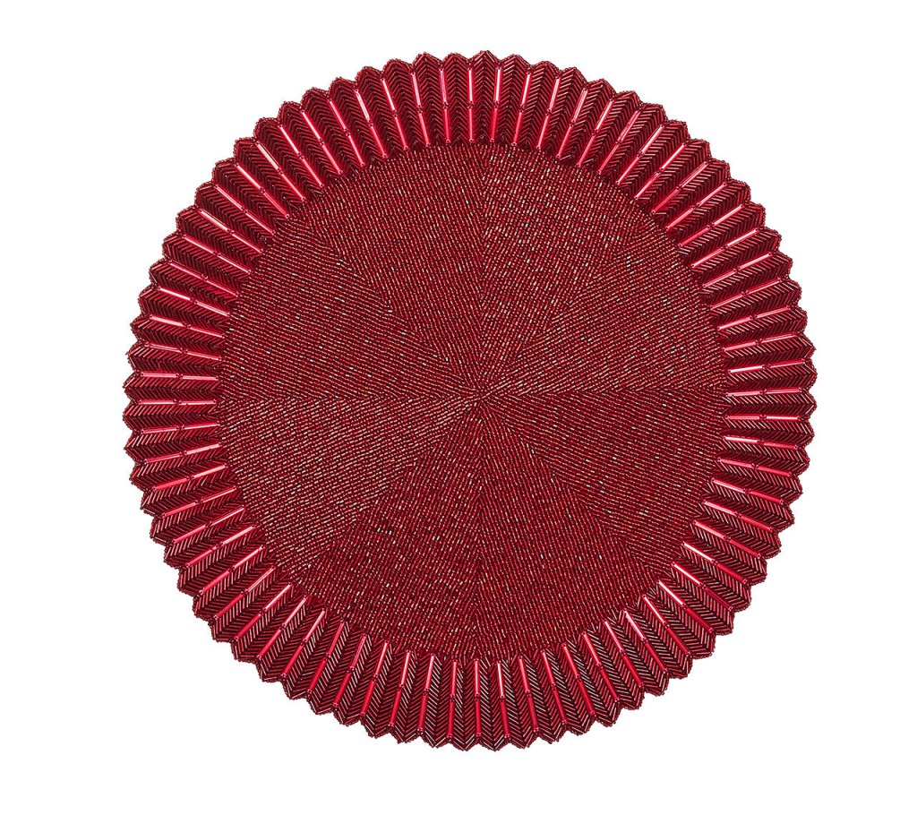 Etoile Red Placemat Set of 2 - Premium Cotton Table Mats with Gift Box - Perfect for Dining, Kitchen Decor & Holiday Gifting
