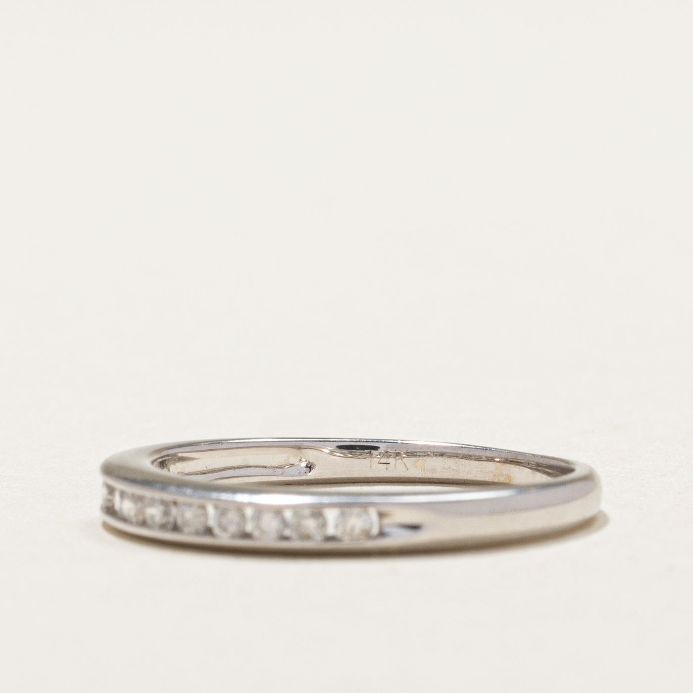 Channel Set Semi Eternity Diamond Ring 0.18ctw - Size 5.5 - Wedding Band, Anniversary Gift, Engagement Ring for Women - Perfect for Proposals, Bridal Jewelry & Special Occasions