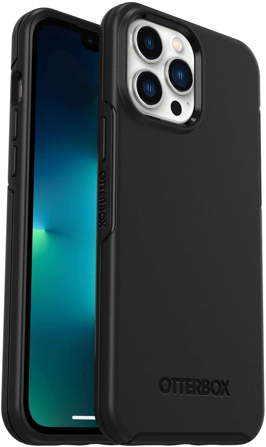 OtterBox Symmetry Series Case for iPhone 13 Pro Max & iPhone 12 Pro Max - Slim Protective Cover with Wireless Charging, Raised Edges for Camera & Screen Protection - Perfect for Work, Travel & Everyday Use (Black)