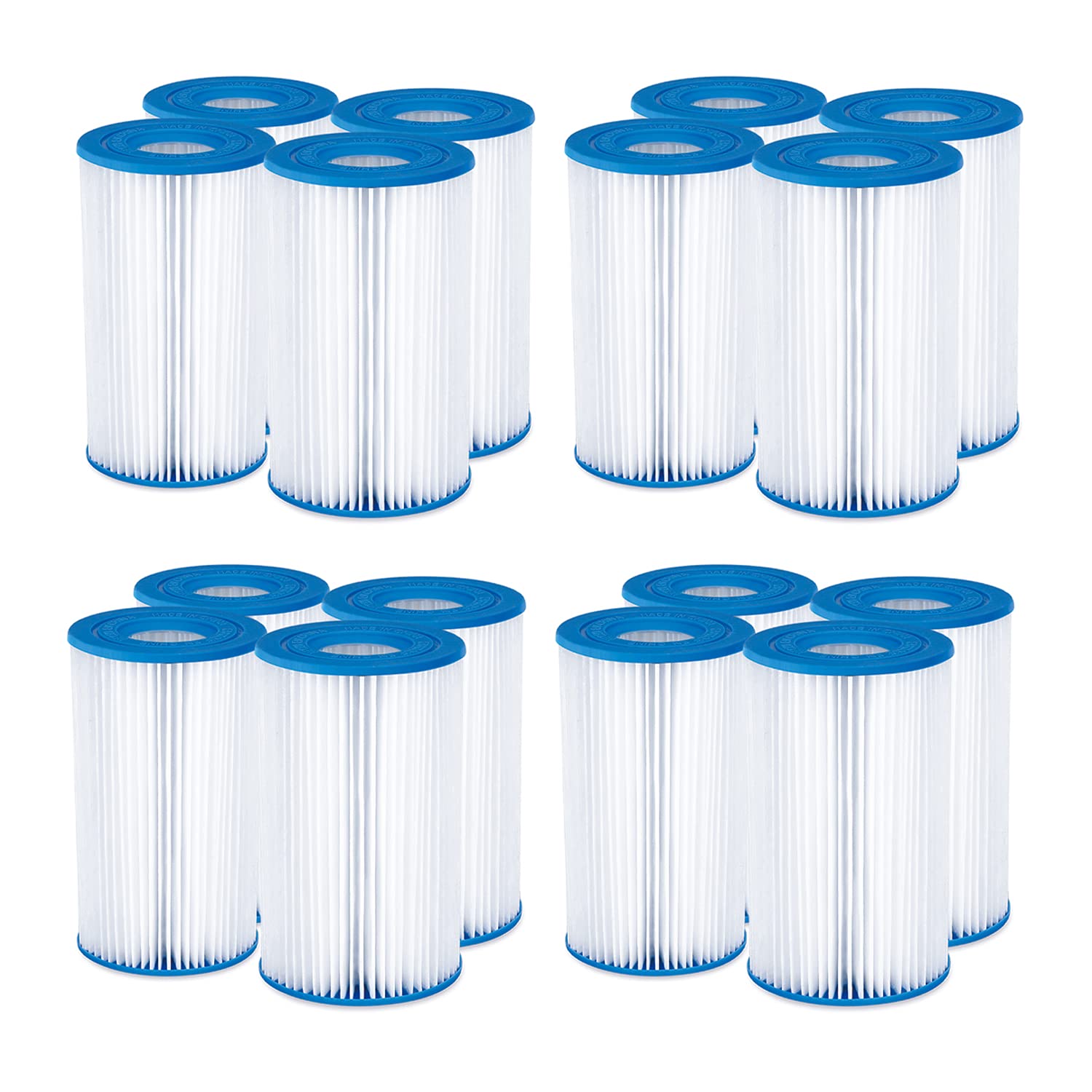 Summer Waves P57100204 Replacement Type A/C Swimming Pool & Hot Tub Spa Cartridge Filter - Heavy Duty Ultimate Filtration Paper (16 Pack) - Perfect for Inground & Above Ground Pools, Spas, and Hot Tubs