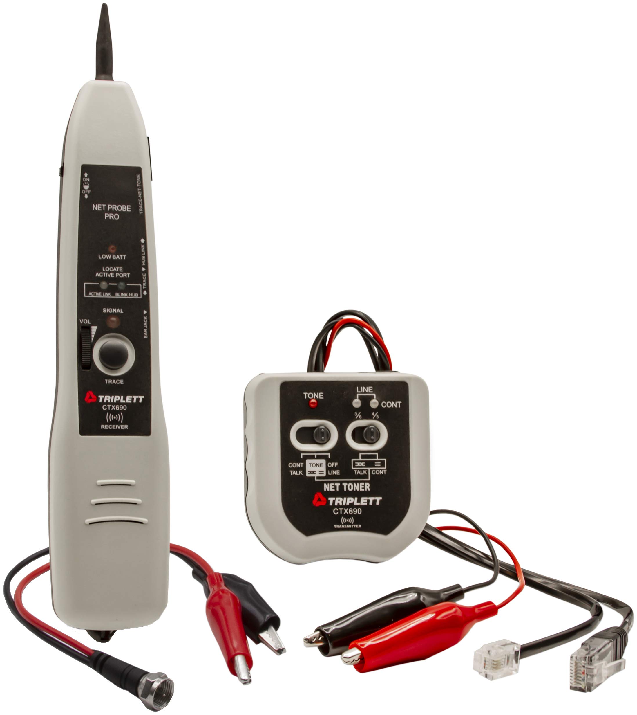 Triplett CTX690 Network Tone and Probe Cable Tracer Kit - Wire Tracker for Ethernet, Coaxial, Telephone Lines - Ideal for IT Technicians, Electricians, and Network Installations