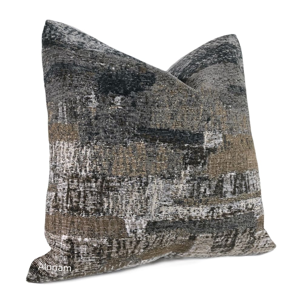 Grand Teton II Charcoal Gray Brown Textured Pillow Cover - Soft & Durable Decorative Cushion for Living Room, Bedroom, or Sofa