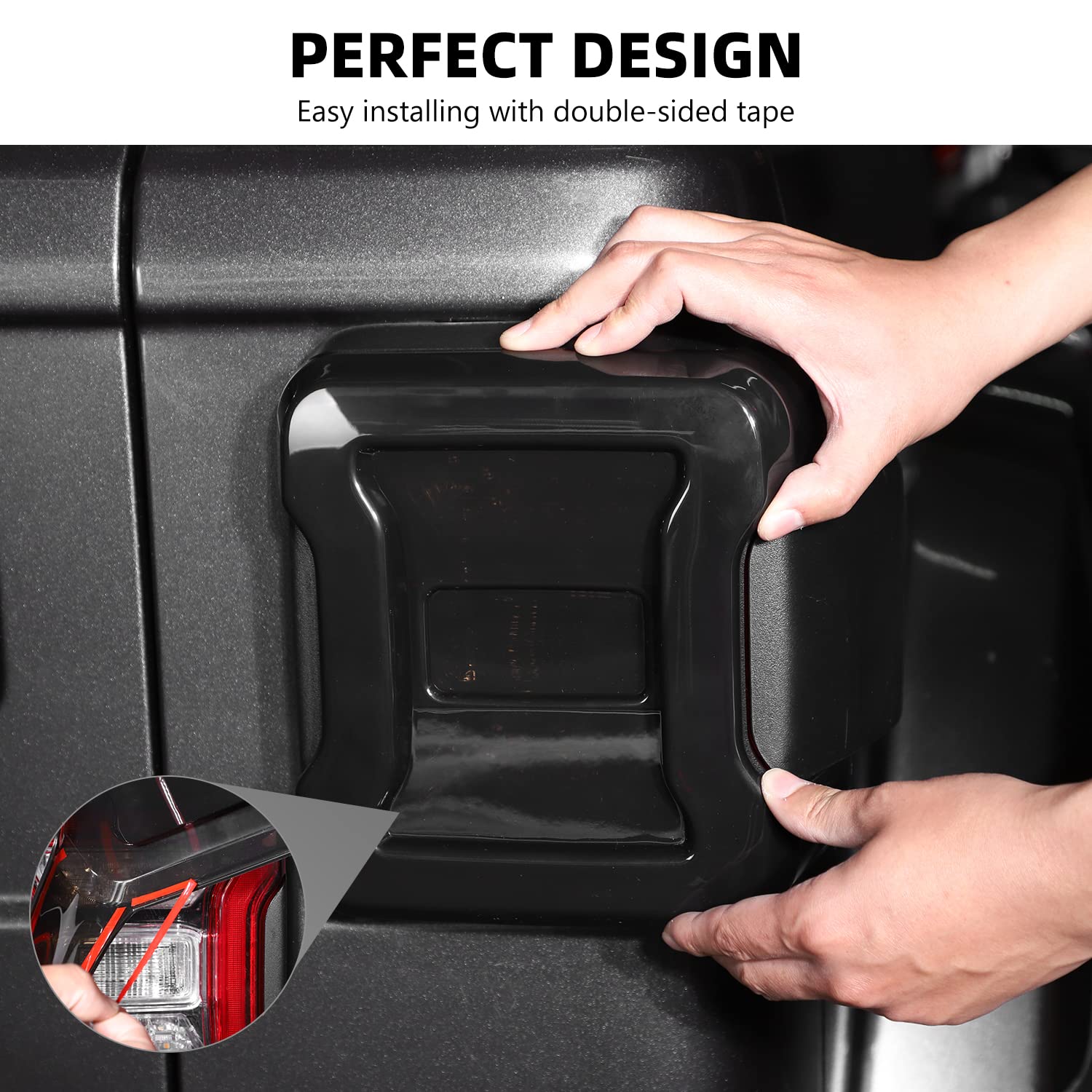 Jeep Wrangler JL Tail Light Guard Cover (2018-2022) - Smoked Black ABS Plastic Protector for Exterior Decoration & Protection - Perfect for Off-Roading & Daily Driving