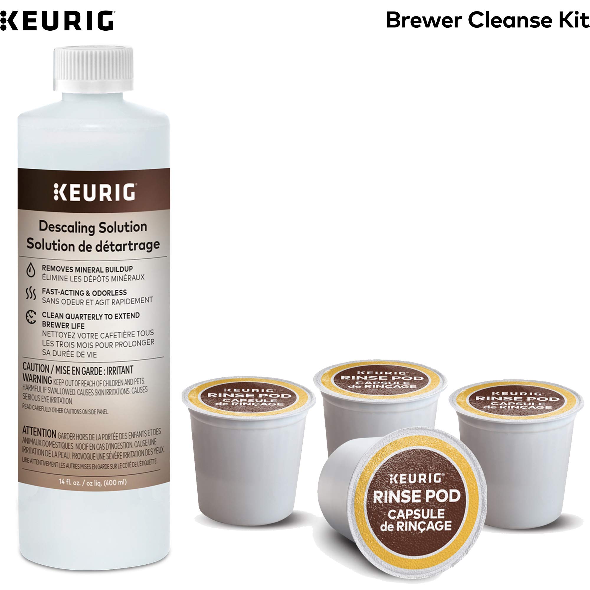 Keurig® K-Supreme Single Serve K-Cup Pod Coffee Maker Descaling Kit - Includes Descaler Solution & Cleaning Rinse Pods for Maintenance - Perfect for Home & Office Coffee Machine Care