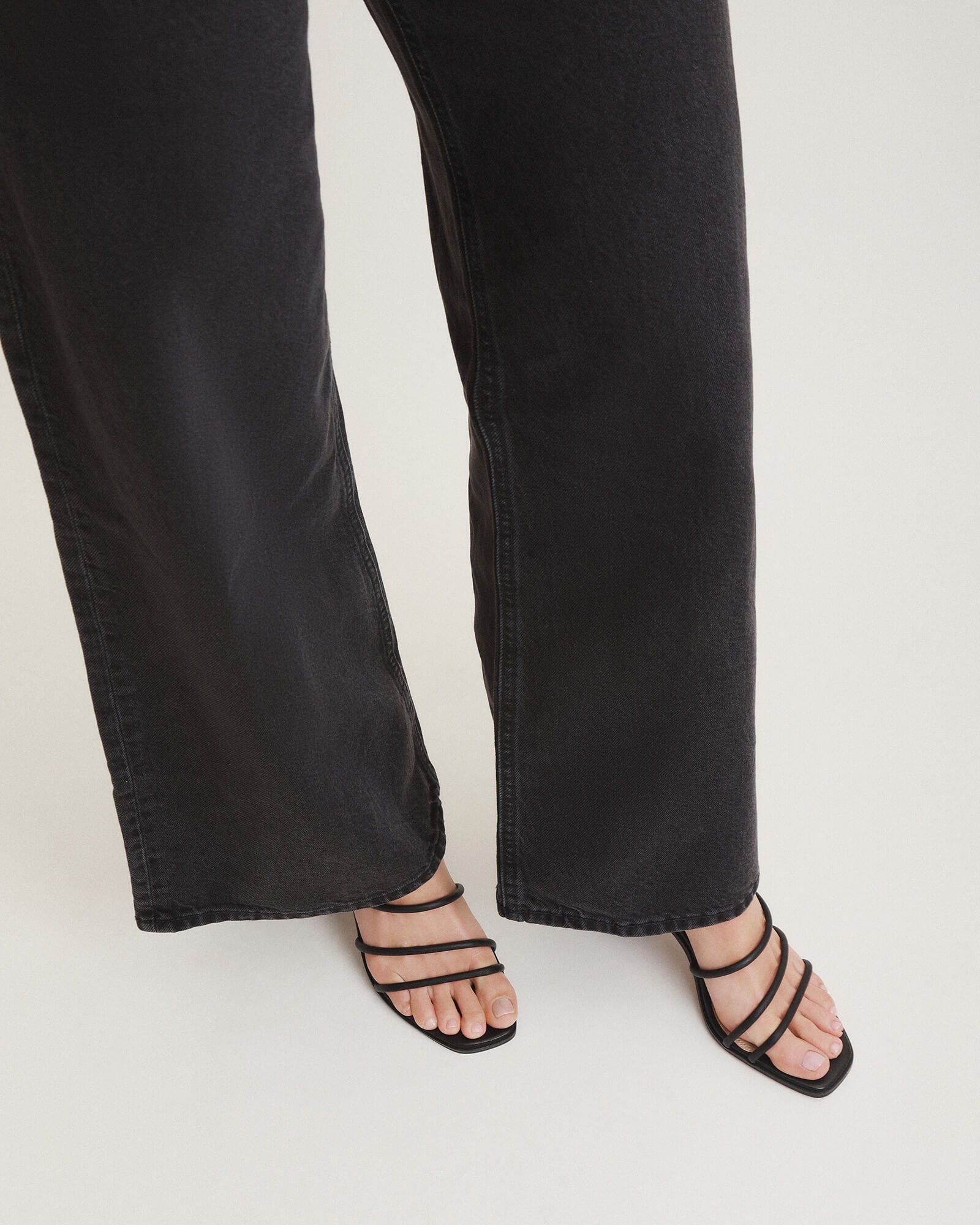 NAOMI Black Leather Mid Heel Sandals for Women - Comfortable & Stylish Summer Dress Shoes for Weddings, Parties & Office Wear