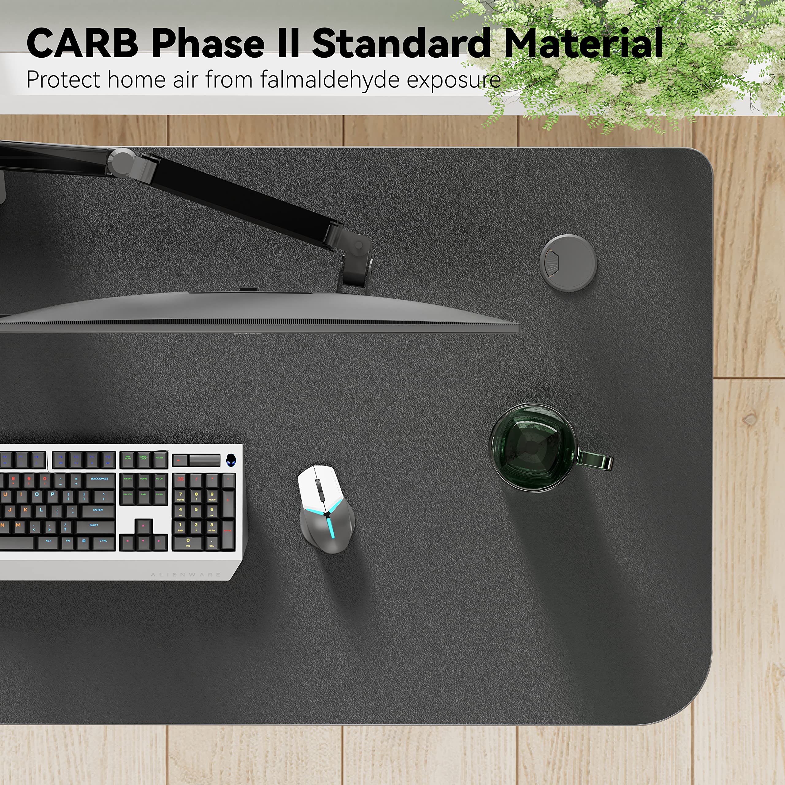 L-Shaped Gaming Desk 60 Inch Corner Computer Desk - Modern Study Writing Workstation with Large Mouse Pad, Sturdy Metal Frame, Easy Assembly (Black) - Perfect for Home Office, Gaming Setup & Small Spaces