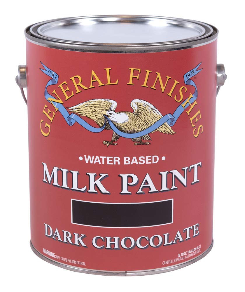 General Finishes Water Based Milk Paint - 1 Gallon Dark Chocolate for Furniture, Cabinets & DIY Home Decor Projects