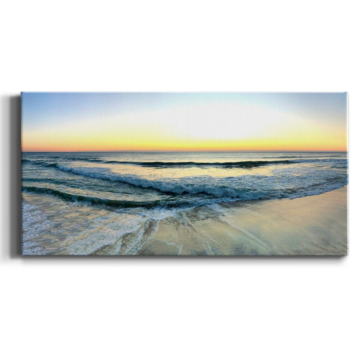 Modern Ocean Wave Canvas Wall Art - Blue Beach Landscape Print for Living Room, Bedroom, Bathroom & Office Decor - Ready to Hang 20x40 Inches - Perfect for Coastal, Nautical & Boho Home Styling