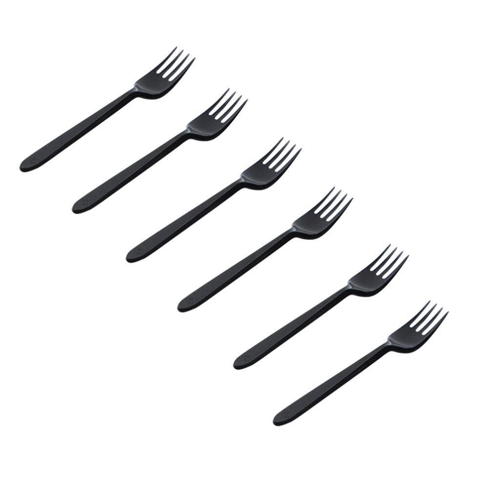 100-Pack Hemoton Thick Black Plastic Forks - Durable Disposable Cutlery Set for Parties, Picnics, BBQs & Home Kitchen Use