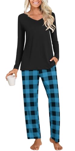 Blue Plaid+black