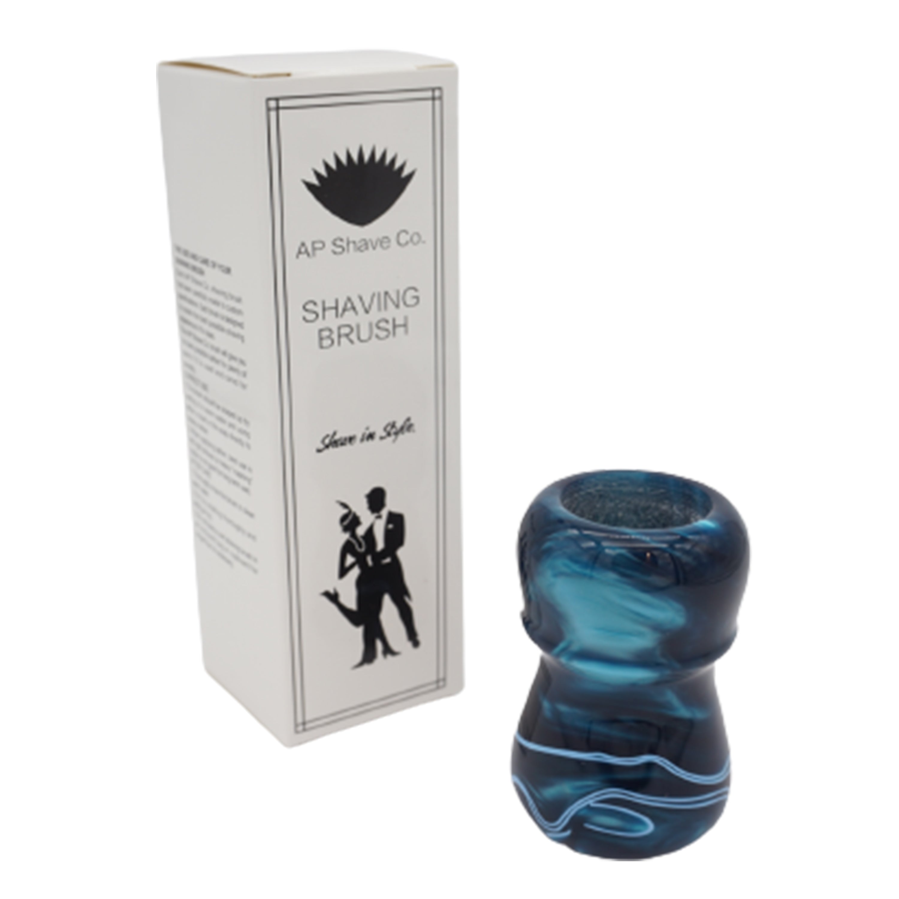 Premium Ocean Waves Handcrafted Shaving Brush Handle - Fits 24mm & 26mm Knots - Perfect for Wet Shaving & Grooming Gifts - Luxury Bathroom Accessory for Men