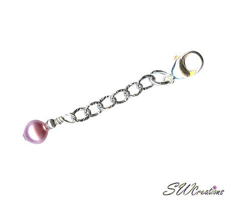Handmade Mauve Pearl Jewelry Extender Chain - Adjustable Necklace Extender for Pendants, Dainty Layering & Custom Fit - Perfect for Gifts, Bridal & Everyday Elegance